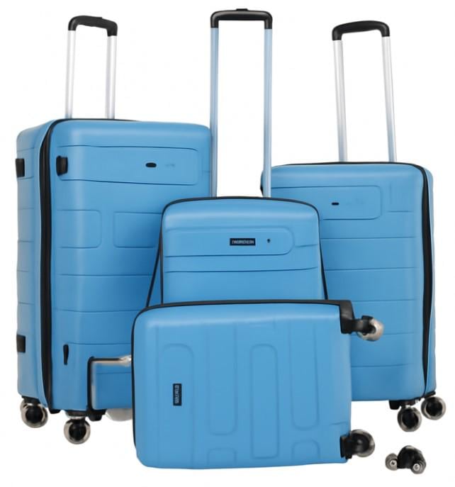 Комплект чемоданов на колесах Flowers 3 4 шт. Голубой (2104619382)
