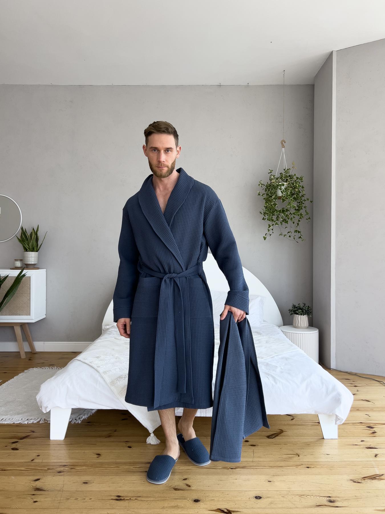 Подарочный набор мужской Сапфир2 ХКР халат/тапочки/полотенце M (Set9202)