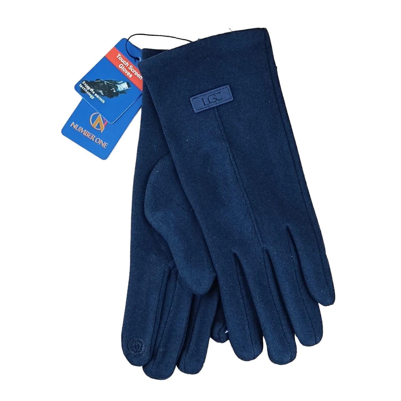 Перчатки женские UGC Дизайн 1 сенсорные пальтовая ткань Темно-синий (47343)