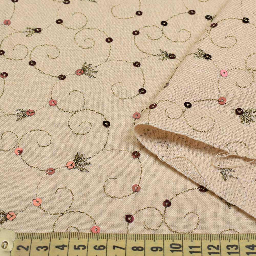 Ткань лен ширина 140 см Бежевый (12612.002) - фото 3