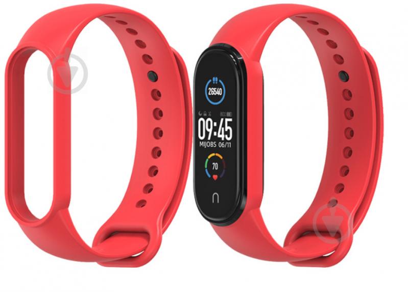 Ремінець для Mi Band 5 силіконовий BeWatch Мі Бенд Червоний (1540603)
