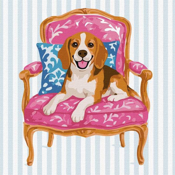 Картина по номерам Ideyka Бигль 40x40 см (Id-KHO6781)