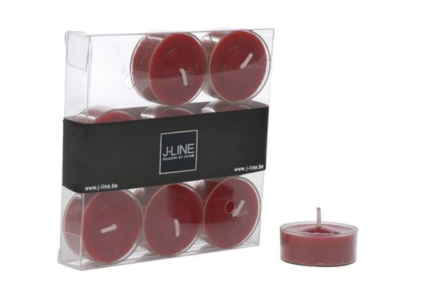 Чайные свечи J-LINE набор из 9 шт. Красный