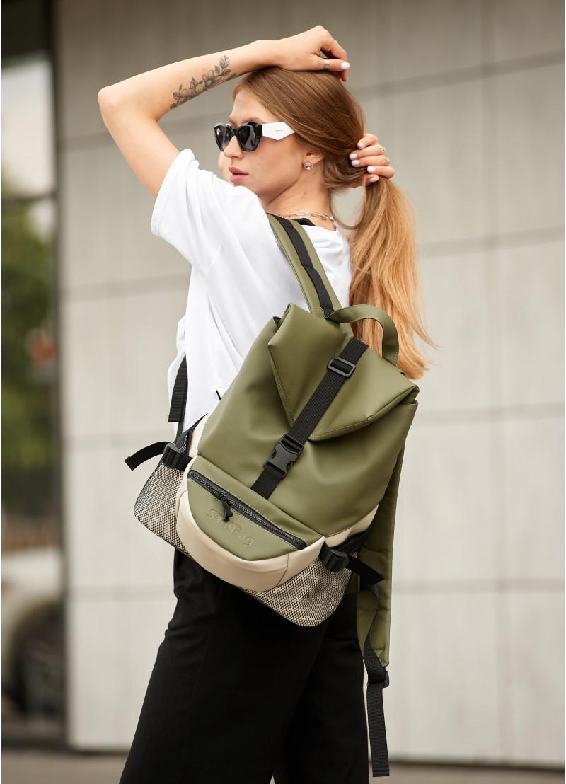 Рюкзак женский Sambag Rene Double 37x31x14 см Хаки (27151119r) - фото 1 Рюкзак женский Sambag Rene Double 37x31x14 см Хаки (27151119r) - фото 1