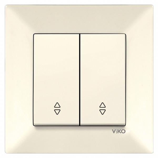Выключатель двухклавишный проходной Viko Meridian Кремовый (27548953)
