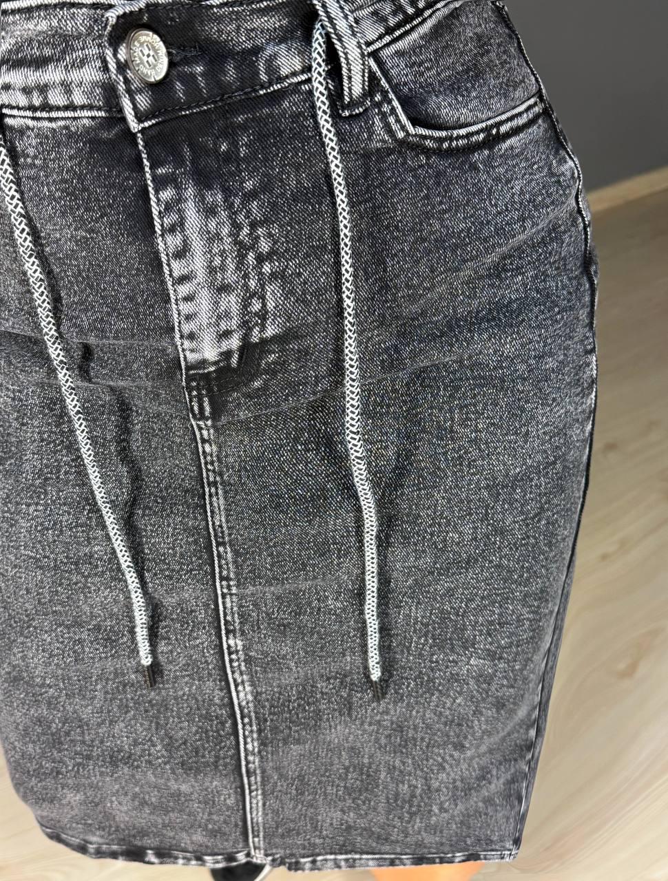 Спідниця жіноча джинсова Vanver 82038 резинка шнурок з розрізом варена міді р. 32 Чорний (4773) - фото 6 Спідниця жіноча джинсова Vanver 82038 резинка шнурок з розрізом варена міді р. 32 Чорний (4773) - фото 6