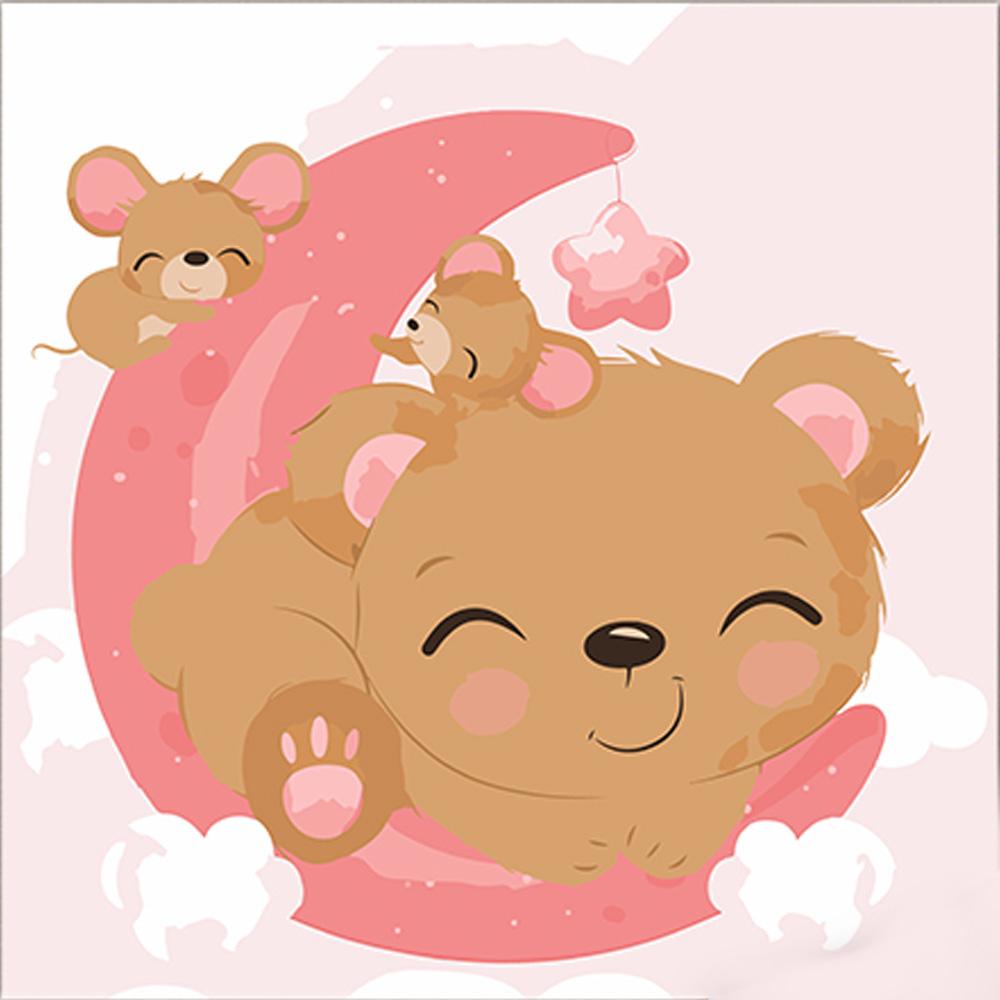 Картина по номерам Strateg Премиум Лунные зверьки с лаком и уровнем 30x30 см (Str-ES-0817)