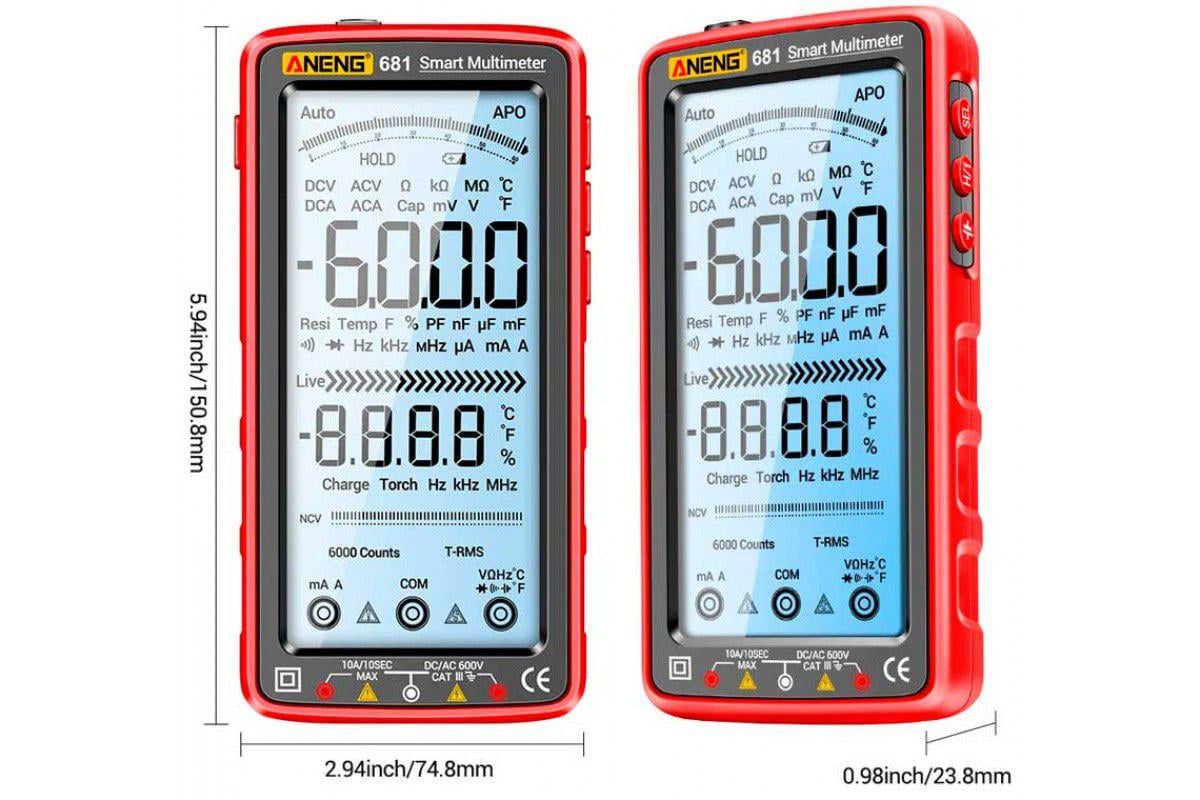 Мультиметр цифровий тестер ANENG 681 Red - фото 6 Мультиметр цифровий тестер ANENG 681 Red - фото 6