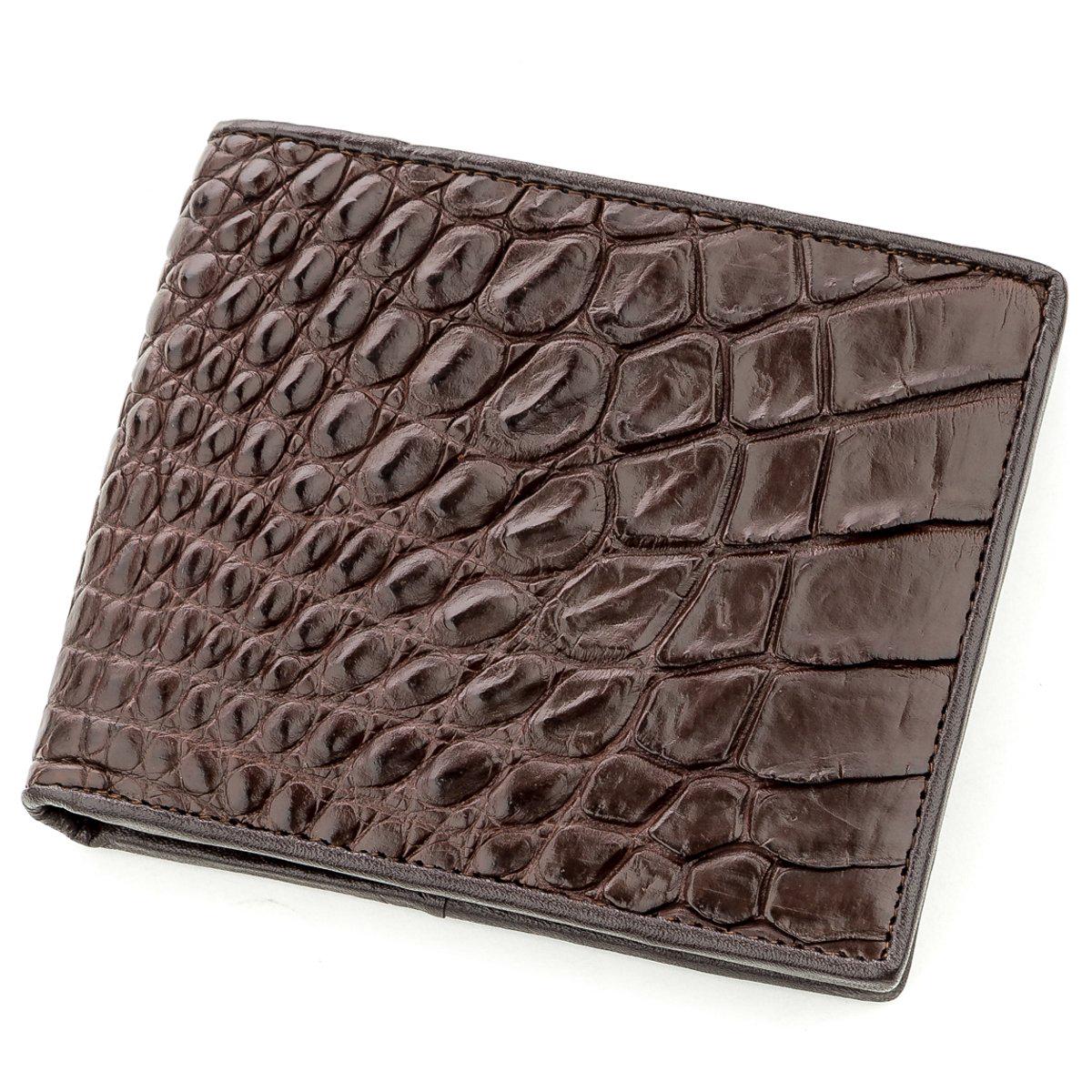 Кошелек мужской Crocodile leather 18577 кожа Коричневый (23865)