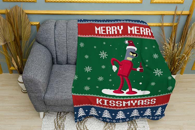 Плед плюшевый Christmas Bender Futurama однослойный 150х210 см Green (114534-1) Плед плюшевый Christmas Bender Futurama однослойный 150х210 см Green (114534-1)