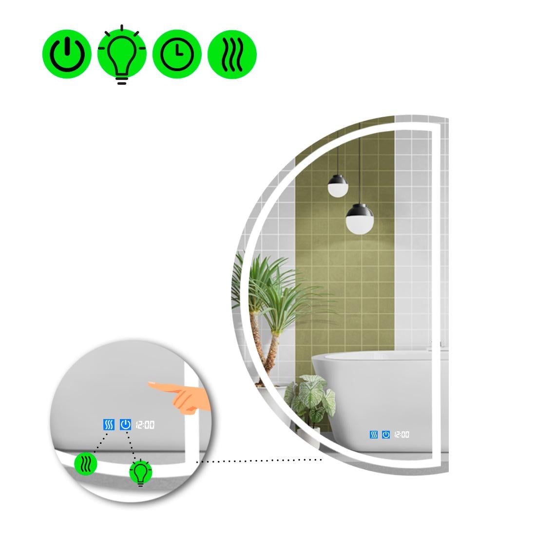 Зеркало с LED подсветкой Parette 1 с двумя сенсорами 140x70 см Зеркало с LED подсветкой Parette 1 с двумя сенсорами 140x70 см