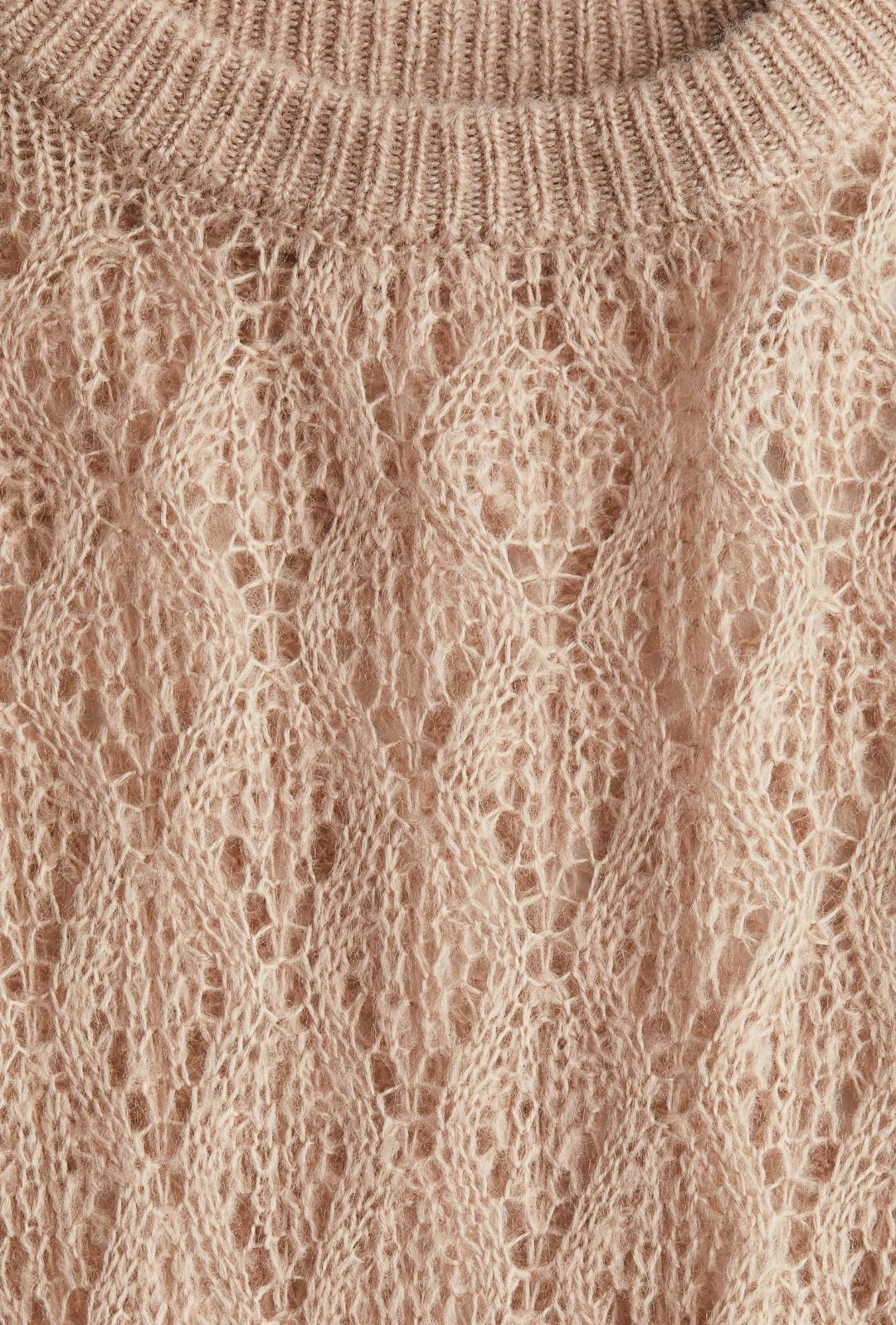 Светр дитячий для дівчинки ажурний H&M 134-140 см Бежевий (25072412A) - фото 2 Светр дитячий для дівчинки ажурний H&M 134-140 см Бежевий (25072412A) - фото 2