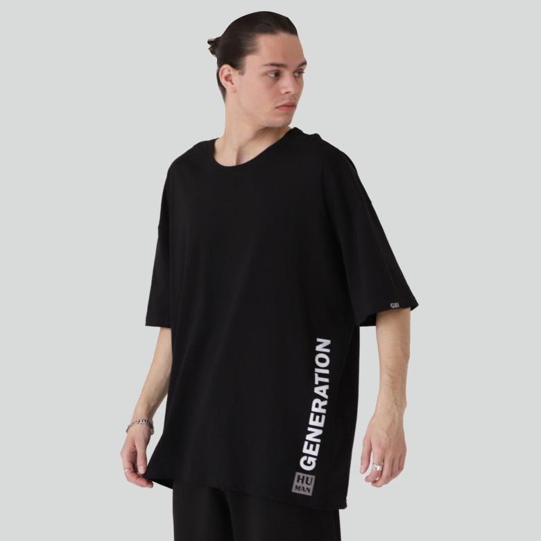 Футболка мужская GBI Generation оверсайз лонг S/М Черный (14043)