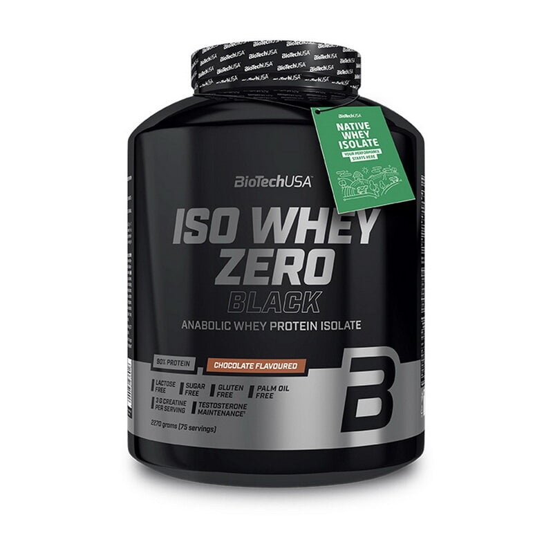 Изолят протеина с креатином BioTech Iso Whey Zero Black 2,27 кг Клубника