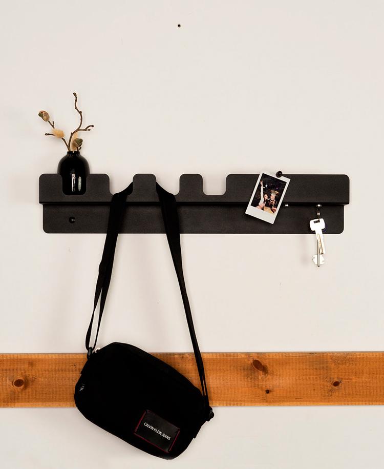 Вешалка с ключницей настенная NC Home Combo Черный (110090) - фото 2 Вешалка с ключницей настенная NC Home Combo Черный (110090) - фото 2