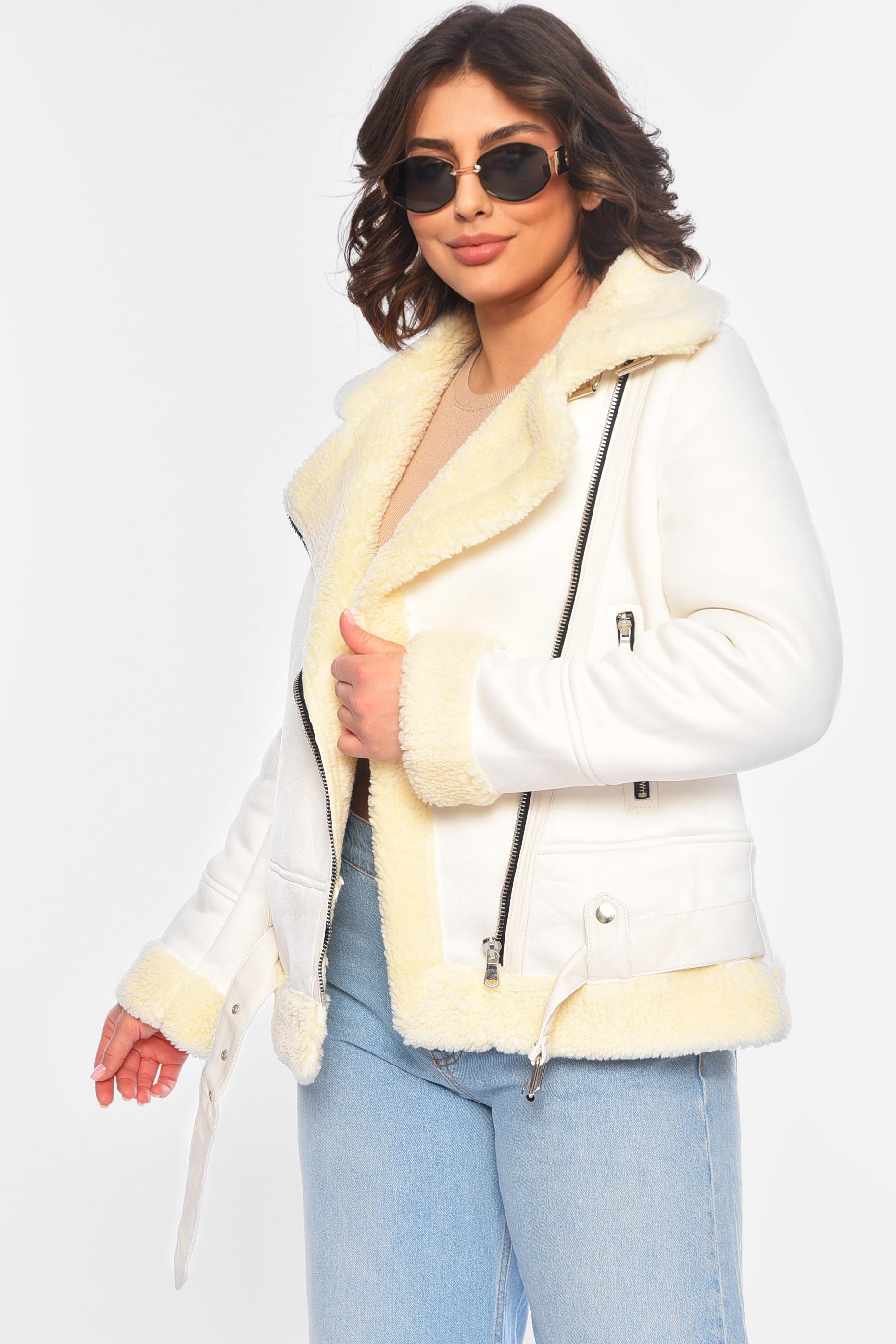 Дубленка женская на искусственном меху S Коричневый (196817) - фото 2 Дубленка женская на искусственном меху S Коричневый (196817) - фото 2