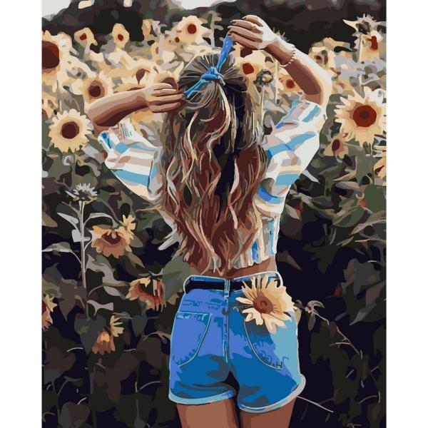 Картина по номерам Strateg Люди Летняя девушка 40х50 см в термопакете (SY6310-mt)