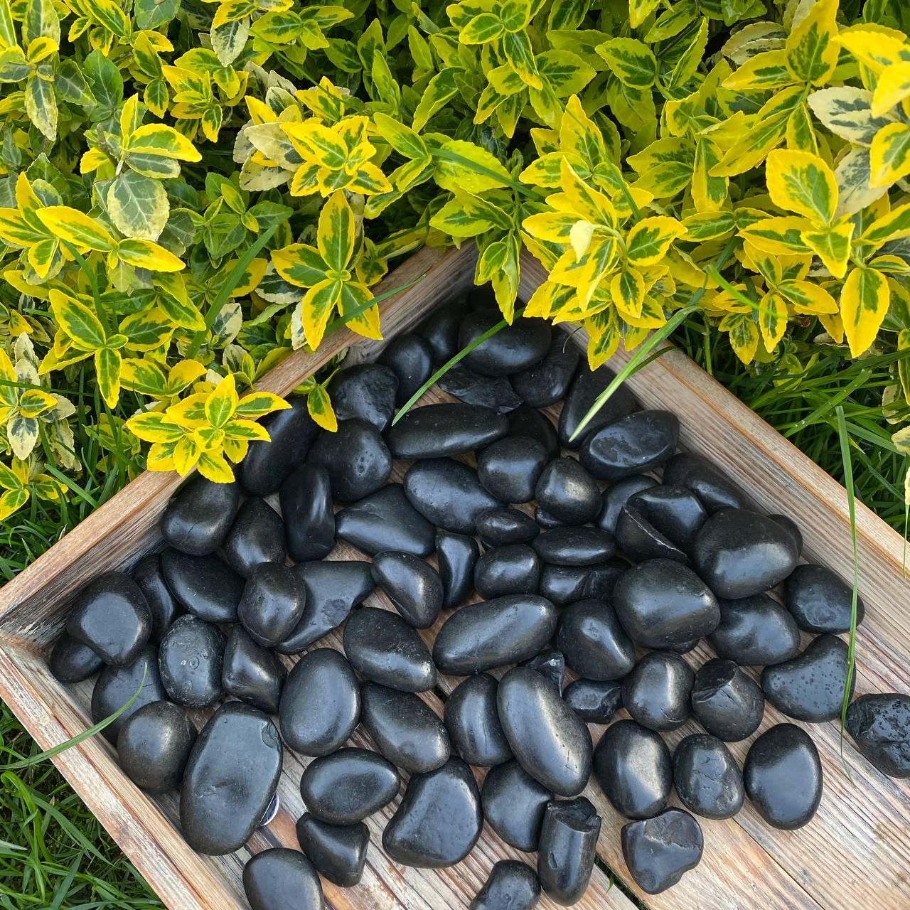 Галька мармурова декоративна полірована 20-40 мм 5 кг Чорний (3806) - фото 3 Галька мармурова декоративна полірована 20-40 мм 5 кг Чорний (3806) - фото 3