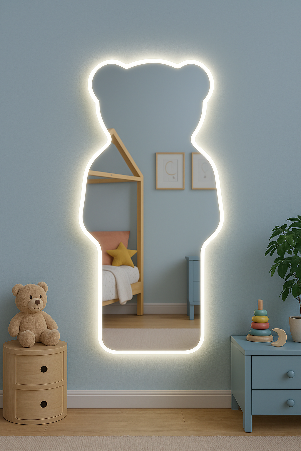 Зеркало "Медвежонок" 100х450 см с контурной LED-подсветкой