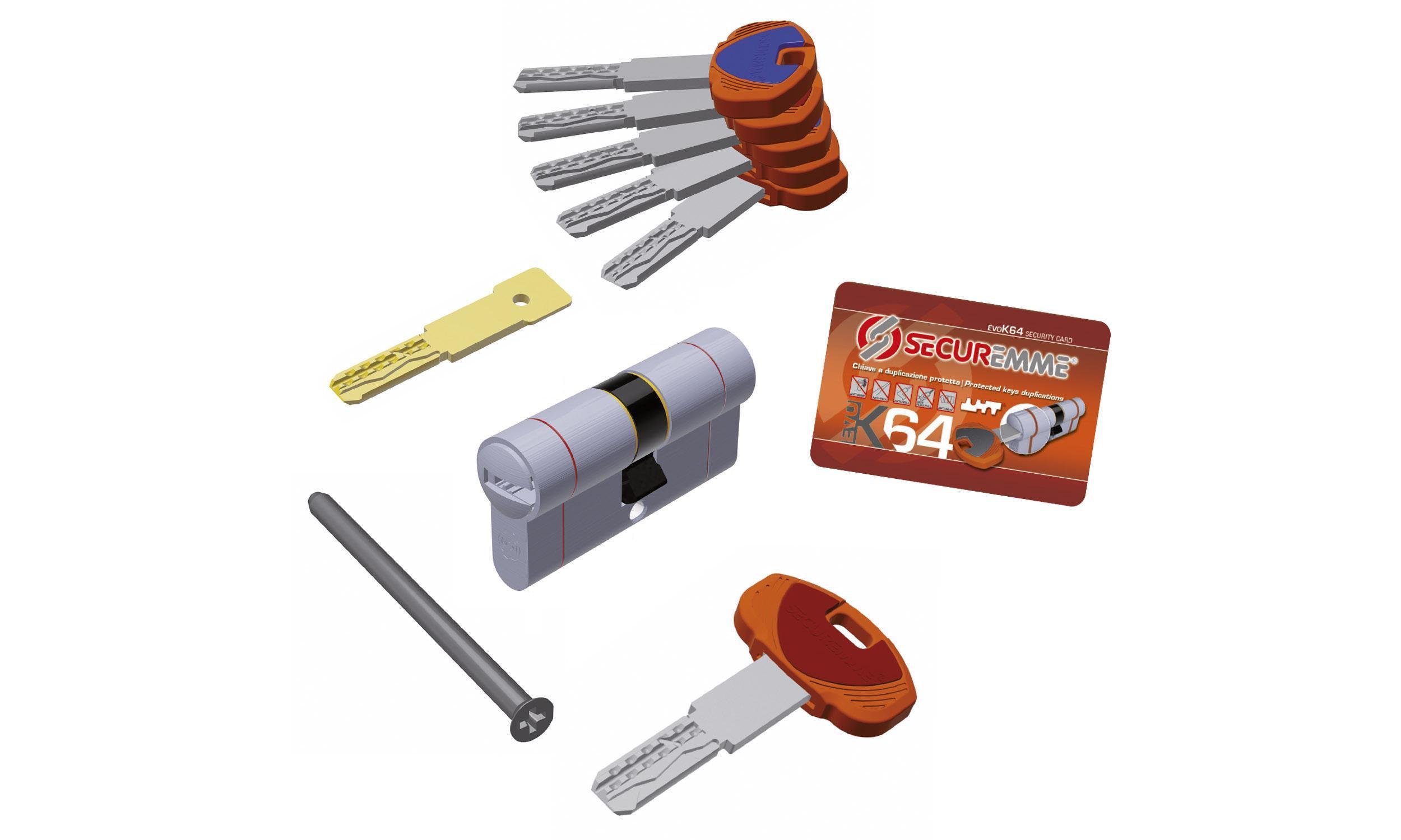 Цилиндр модульный Securemme K64 118 мм 36,5/81,5 ключ/ключ матовый Хром