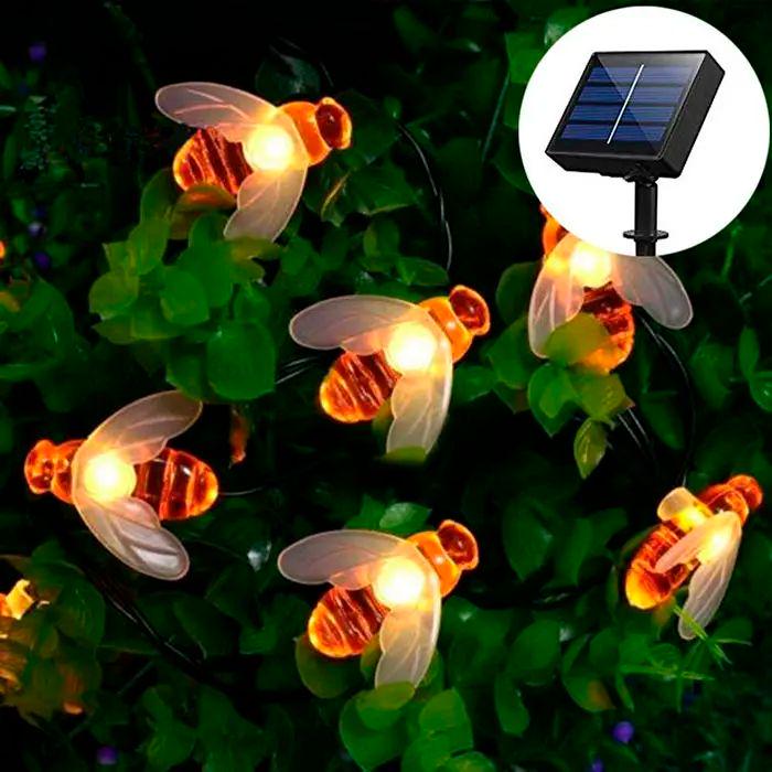 Солнечная гирлянда Пчелки 30 ламп 4,5 м 2 режима NI-MH AA 600 mAh 2V до 8 часов с тепло-белым свечением (opt-102772) - фото 2