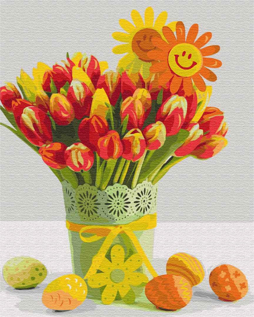 Картина по номерам Brushme Пасхальные тюльпаны 40x50 см (BS51849)