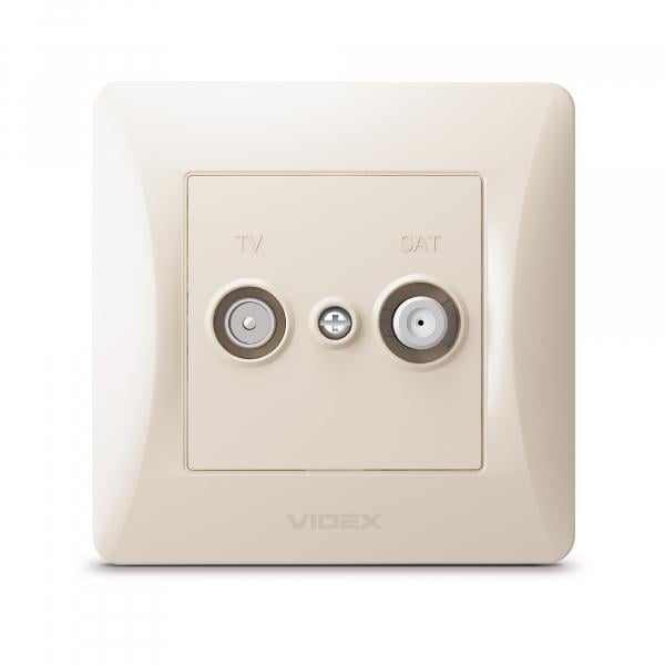 Розетка Videx кінцева TV+SAT Кремовий