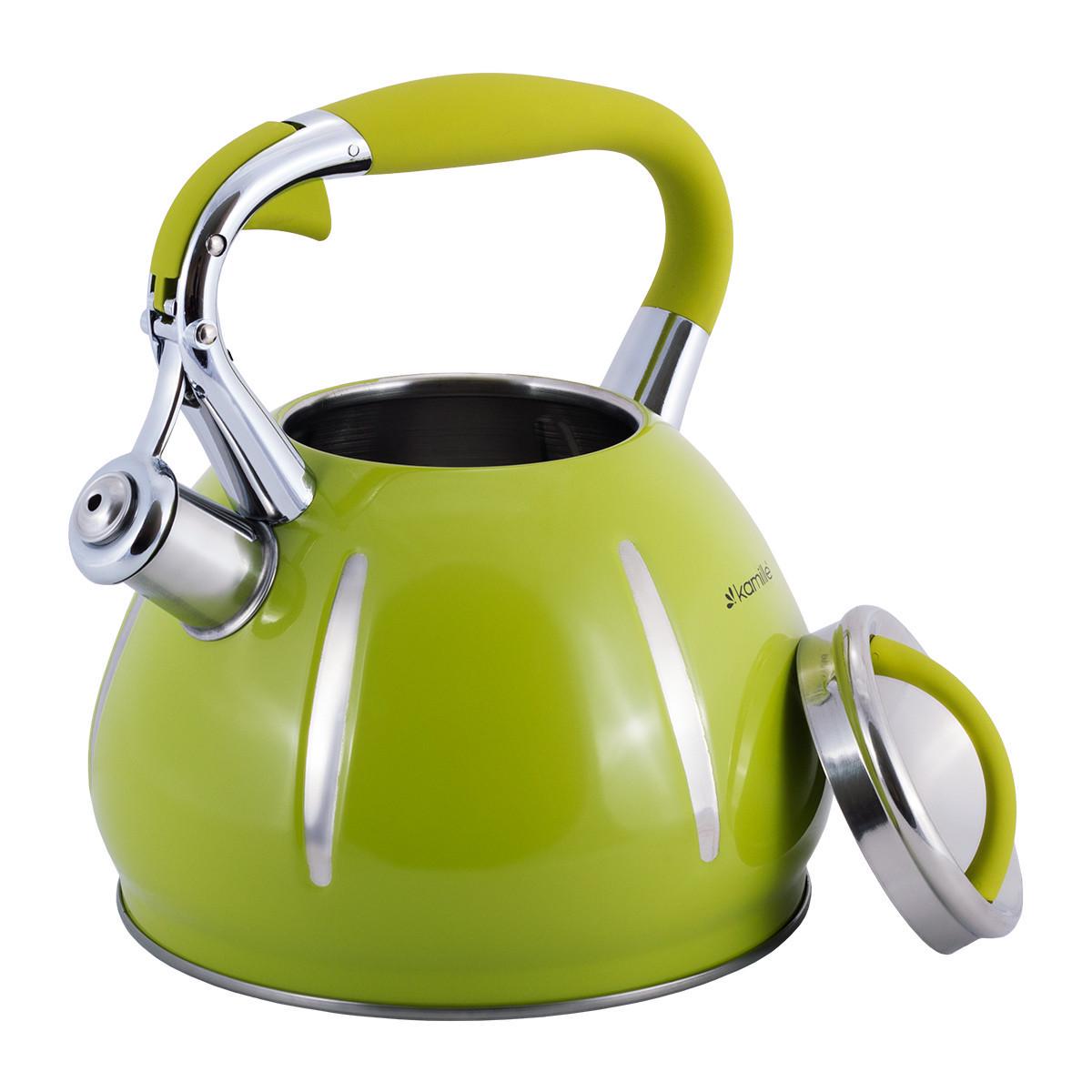 Чайник із свистком Kamille KM-0691А із нержавіючої сталі 3 л Зелений (150-84-0691А) - фото 4 Чайник із свистком Kamille KM-0691А із нержавіючої сталі 3 л Зелений (150-84-0691А) - фото 4