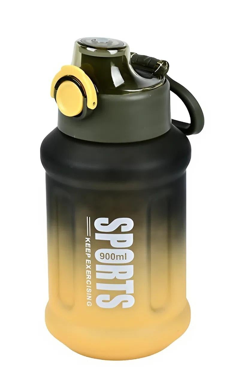 Пляшка-поїлка Sport 900 мл пластикова для води та спорту Yellow/Black (31091) Пляшка-поїлка Sport 900 мл пластикова для води та спорту Yellow/Black (31091)