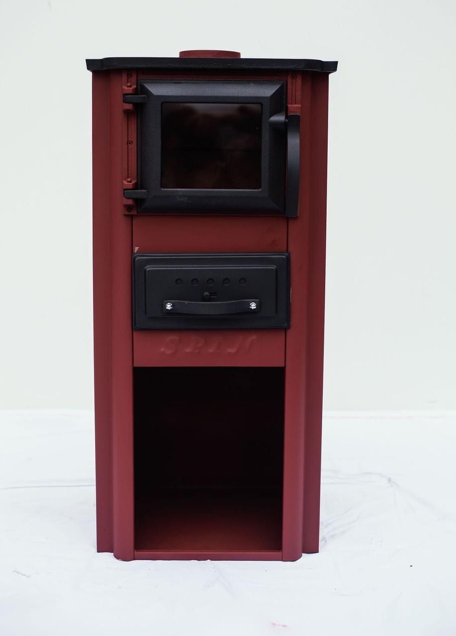 Піч-буржуйка зі склом на дровах Spin KALIMERO 6 кВт Червоний (CNT00007706) - фото 2 Піч-буржуйка зі склом на дровах Spin KALIMERO 6 кВт Червоний (CNT00007706) - фото 2