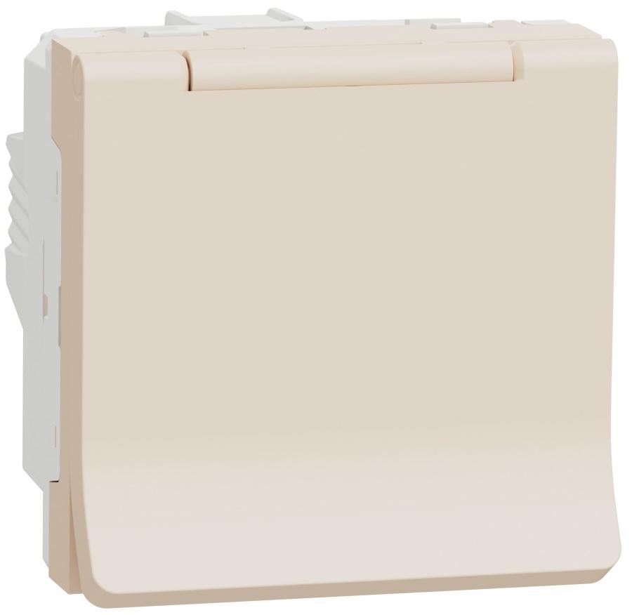 Розетка Schneider Electric PC Unica с з/к с шторками и крышкой винтовой зажим 16А Бежевый (NU303744TA)