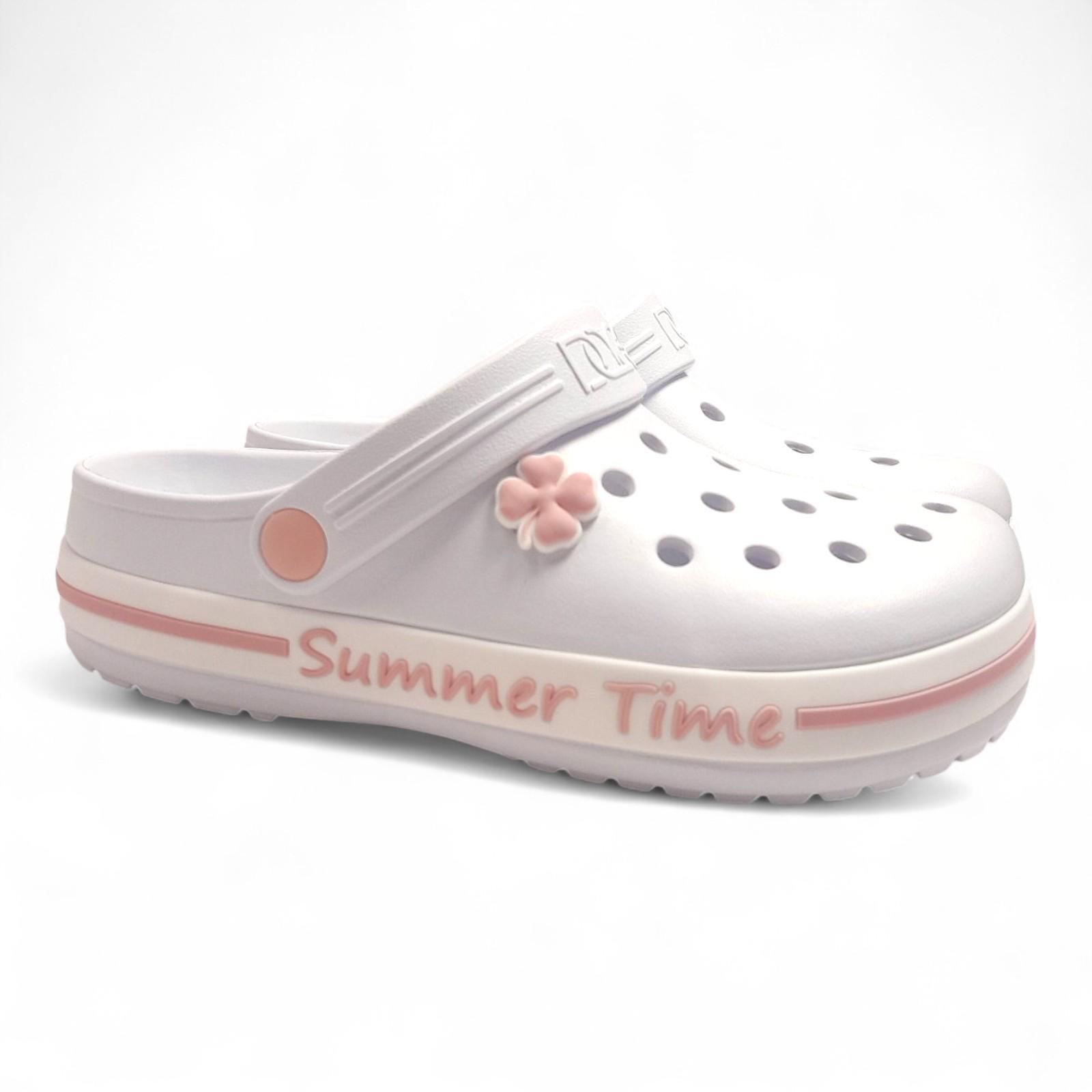 Сабо женские dagostyle с джибитсом и пудрой лентой р. 39 24,5 см Белый (2681037619)