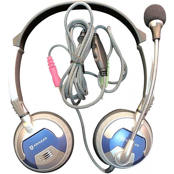 Гарнитура проводная Krauler KR-686 с микрофоном Silver (27457074)