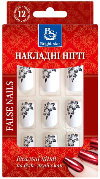 Накладные ногти Bright Star с рисунком в упаковке 12 шт. (LRN-756-01)