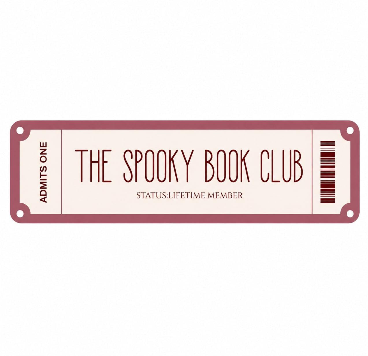 Закладка-квиток для книг картонна The Spooky Book Club 2 Бежевий (37242506)