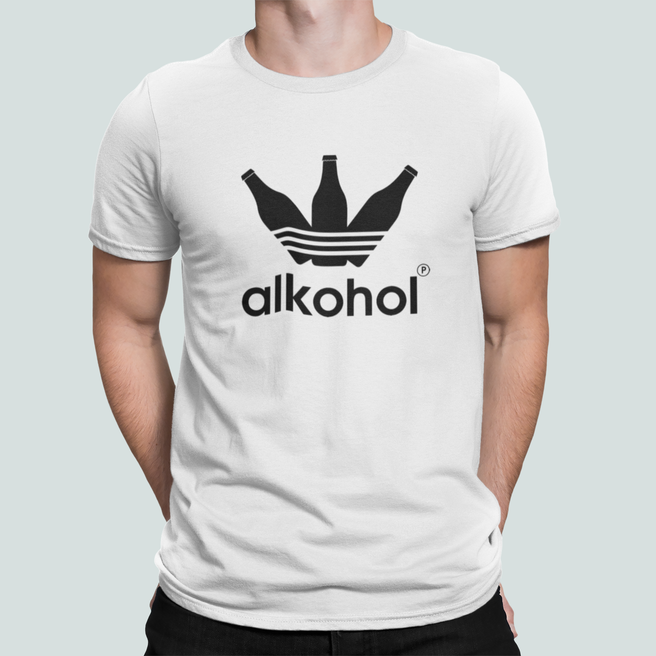 Футболка мужская Stedman с принтом "Alkohol" XXL Белый (ПН407-11)