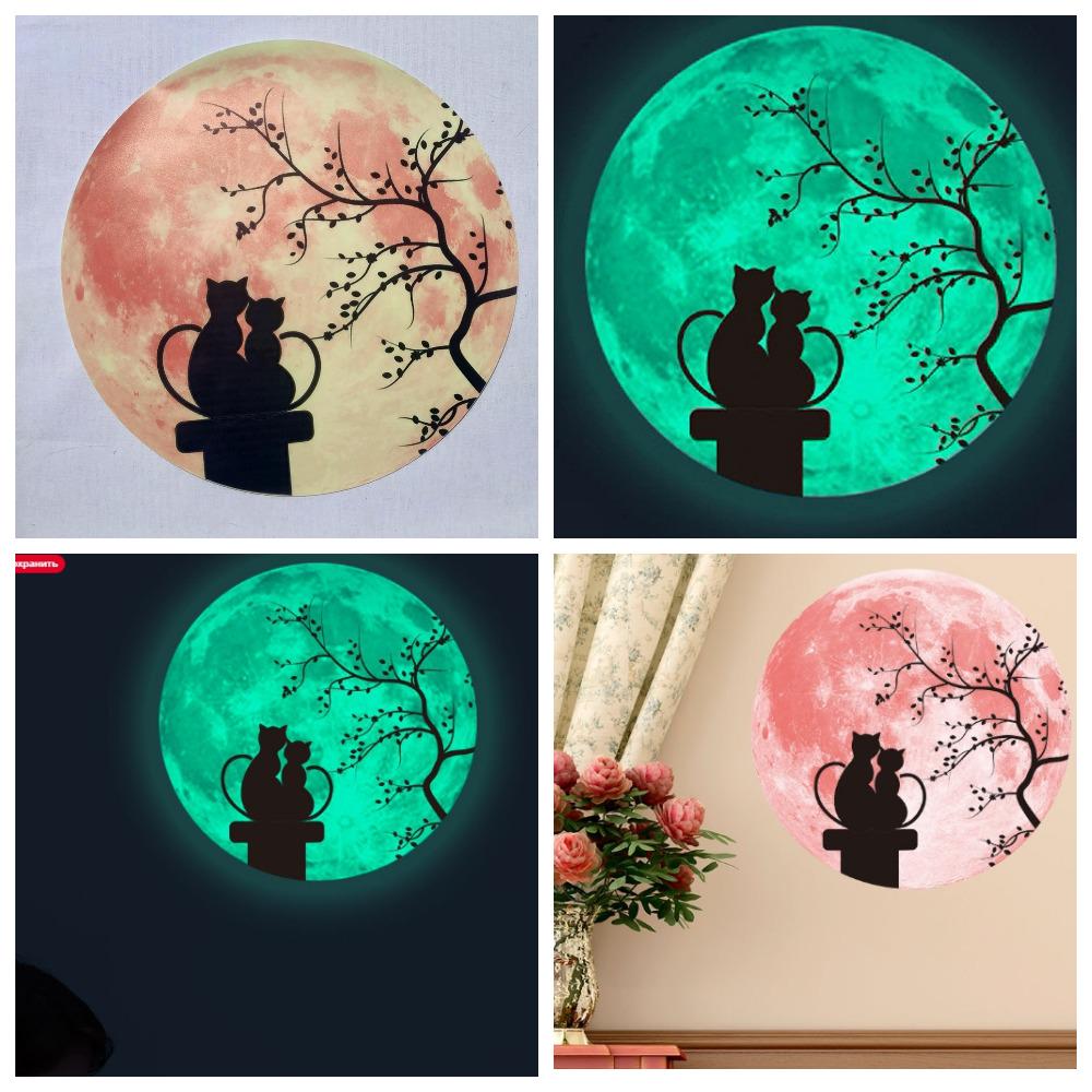 Декоративная наклейка Коты на крыше на ветке светится в темноте 30 см (8119) - фото 5 Декоративная наклейка Коты на крыше на ветке светится в темноте 30 см (8119) - фото 5