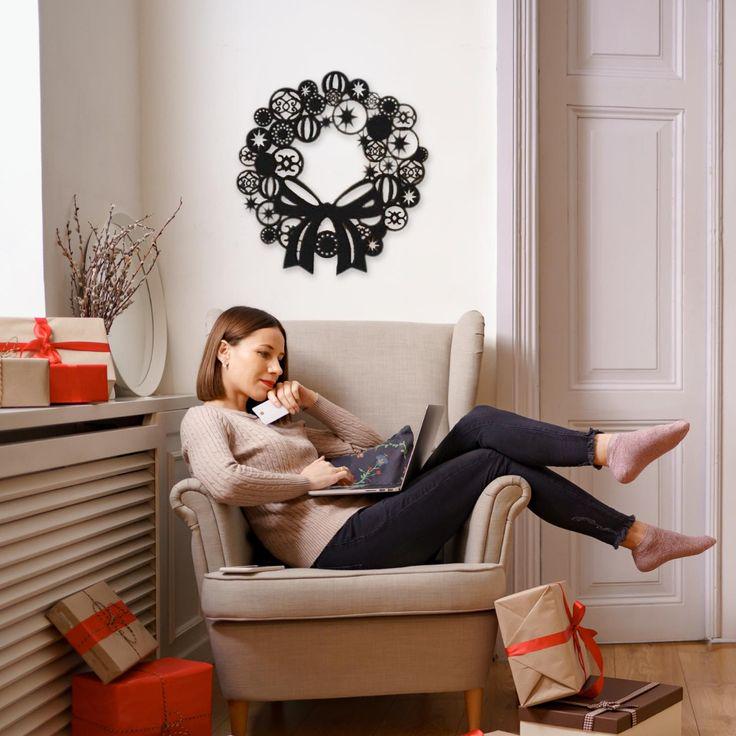 Панно картина новогодняя деревянная GreenDecor 90х85 см