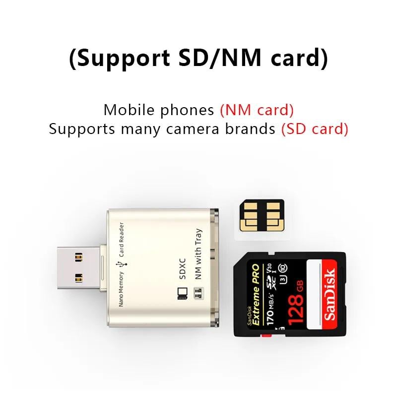 Кардридер для NM nano memory card з лотком + SDXC card - фото 5