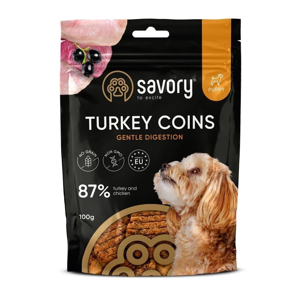 Лакомство для щенков Savory Puppy Coins With Turkey джерки-монетки с индейкой 100 г (2626151481)