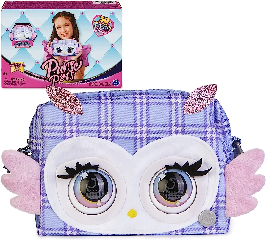 Интерактивная сумочка с глазками Purse Pets Hoot Couture Owl Spin Master Нежно-фиолетовый (1900175206)