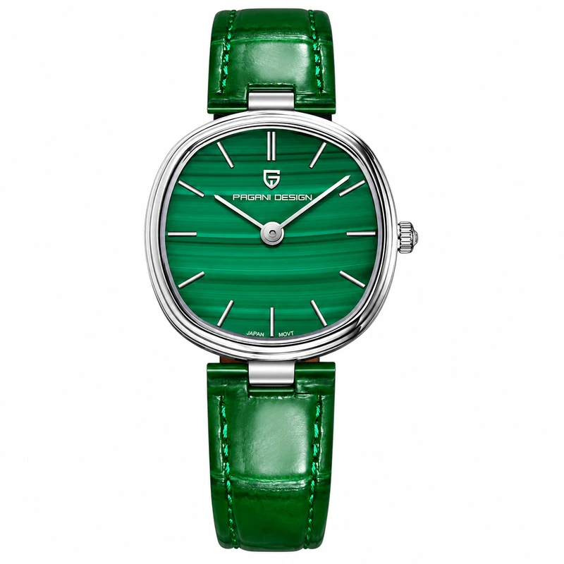 Наручний годинник Pagani Design PD-1825 Leather Silver/Green