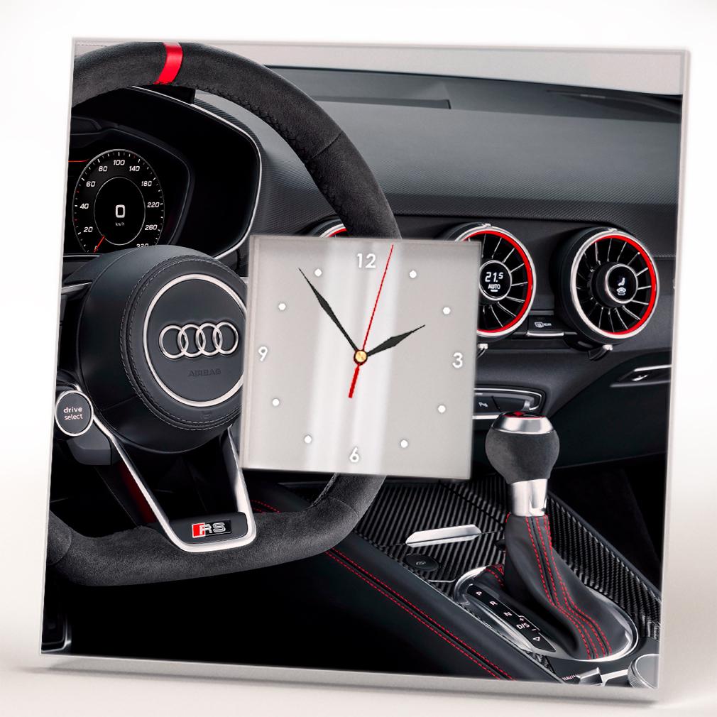 Часы с фотопечатью руля авто Audi 260x260 мм (C03872) Часы с фотопечатью руля авто Audi 260x260 мм (C03872)