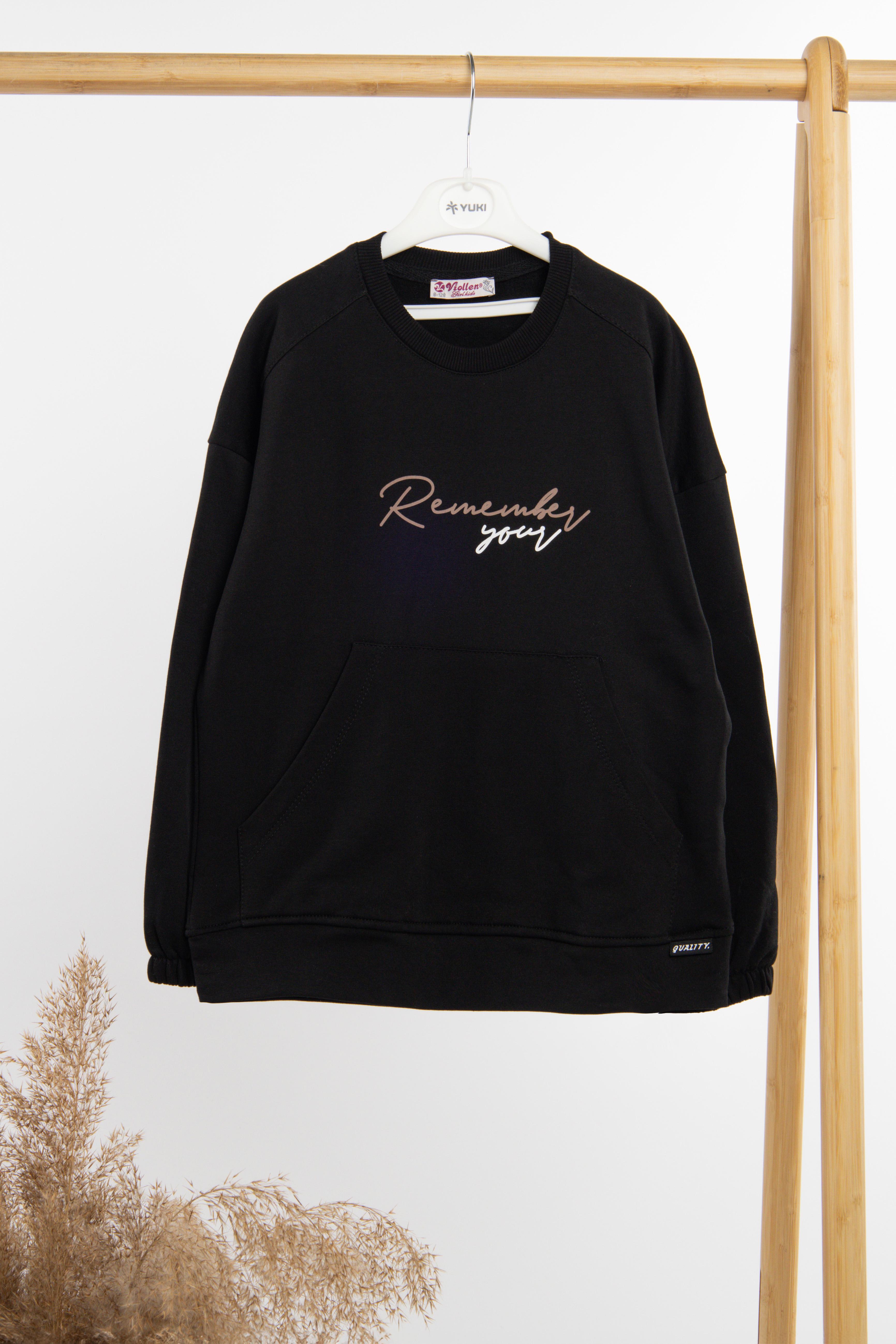 Свитшот для девочки ЦБ-00236167 140 см Черный (28575625)