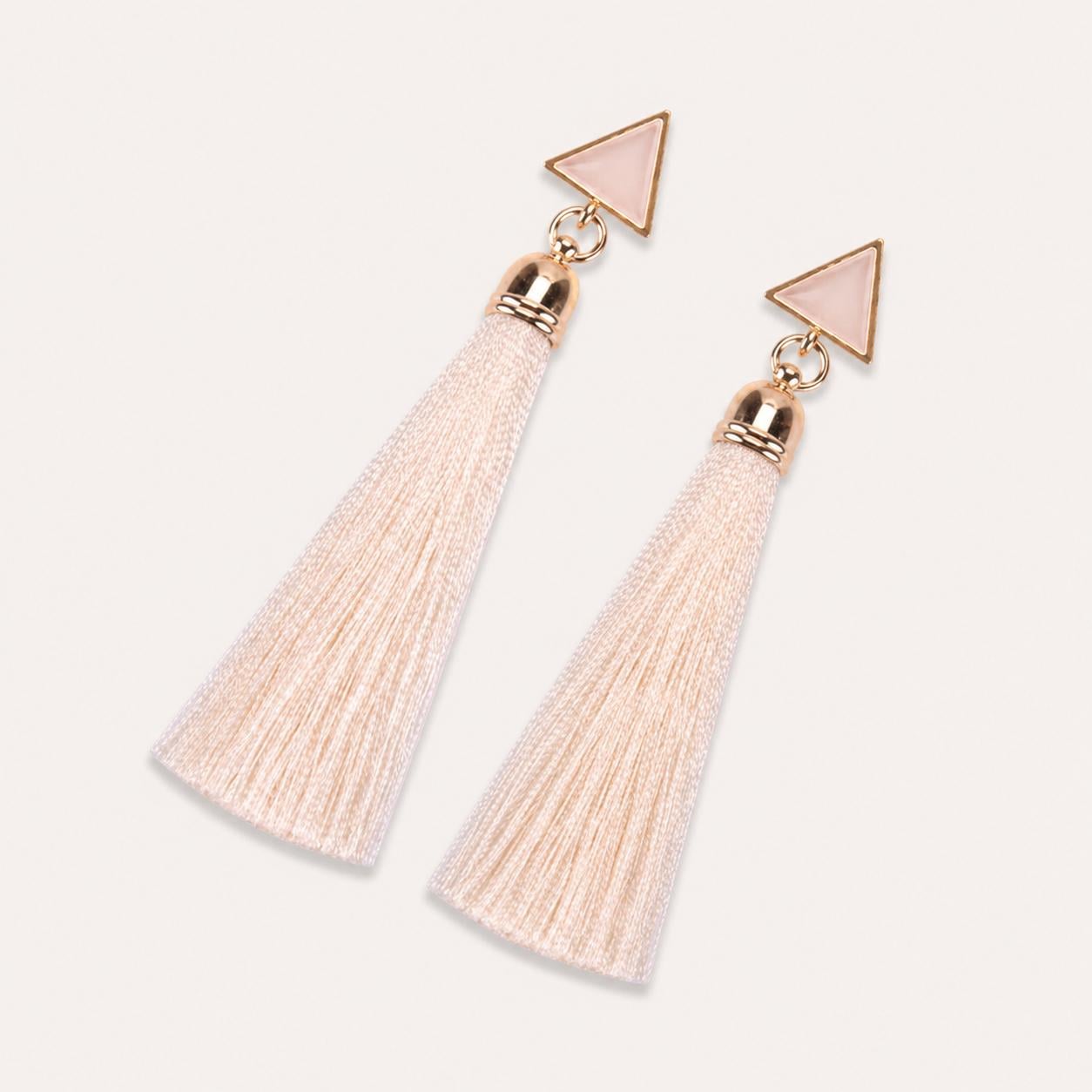 Сережки-китиці жіночі Art deco подовжені з ниток Білий (810389641)