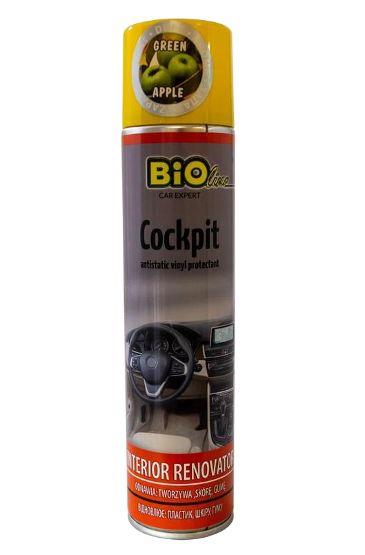 Полироль для торпедо Bio Line Cockpit green apple зеленое яблоко 300 мл (000050100)