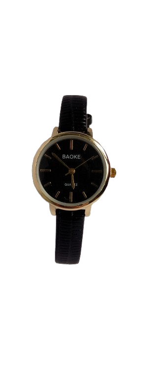 Часы женские Baoke 3 на ремешке d-27 Gold/Black/Black (3883)