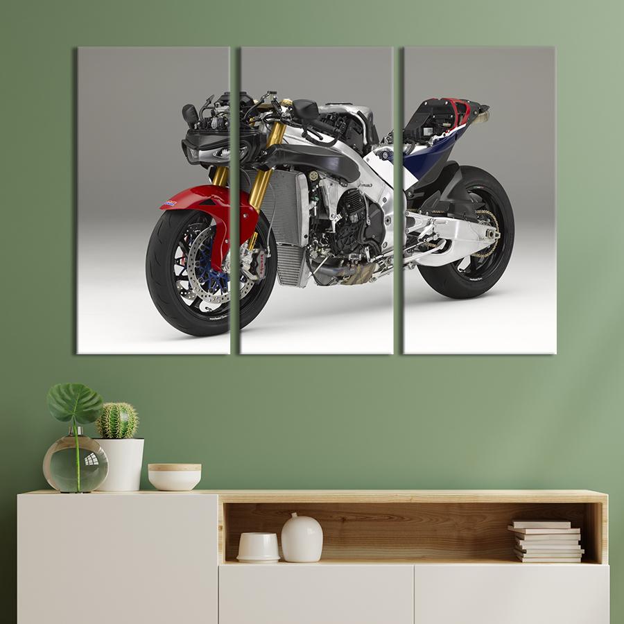 Картина на холсте триптих Стильный байк Хонда RC 156x100 см (1244-31)