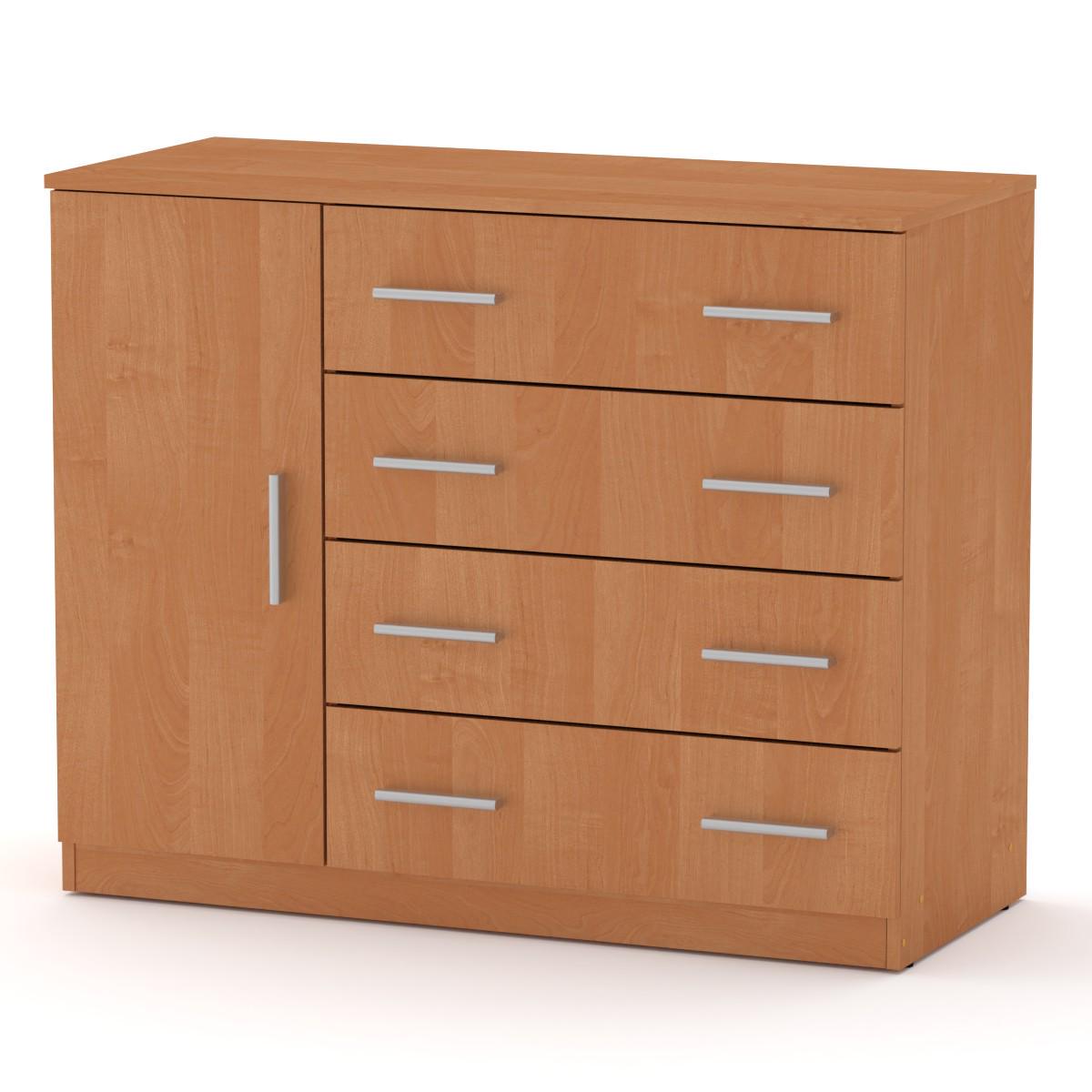 Комод для вещей Компанит 4+1Б Ольха - фото 1 Комод для вещей Компанит 4+1Б Ольха - фото 1