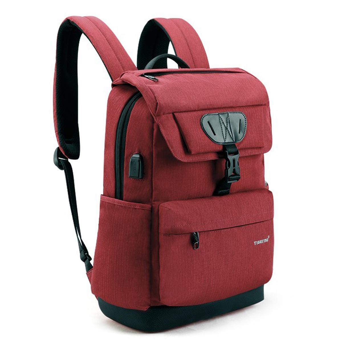 Городской рюкзак Tigernu T-B3513 для ноутбука 15,6" с USB 22 л Красный (TGN-T-B3513-1868)